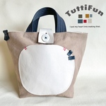 tuttifun＊白い丸ポケットの帆布バッグ