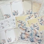 1  うさぎ メモセット 紙モノセット コラージュ素材 おすそ分けファイル