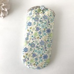 花柄メガネケース  ペールブルー