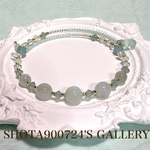 ［再販5］本翡翠を花束にして💐　シングルワイヤーブレスレット　スワロフスキー#minne_new #翡翠　#誕生石　#5月