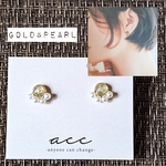 新色‼︎ゴールド♡小さいちいさいパール付ピアス/サージカルステンレスポスト/樹脂製ノンホールピアス対応可能