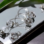 シルバー925 水晶ピアス　コロンとキラキラ　イヤリング  