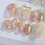 No.98　和柄ネイル(成人式ネイル/前撮り/結婚式/入学式/卒業式/フレンチガーリー/リボン/蝶々/袴/振袖/)