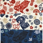 キッズ甚平 サイズオーダー 〜130㎝  シーサー柄オフホワイト