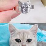 銀製　世界に一つだけの指輪.リング（太め） No：03　愛犬・愛猫ペット・動物・うさぎ・鳥・ハムスター