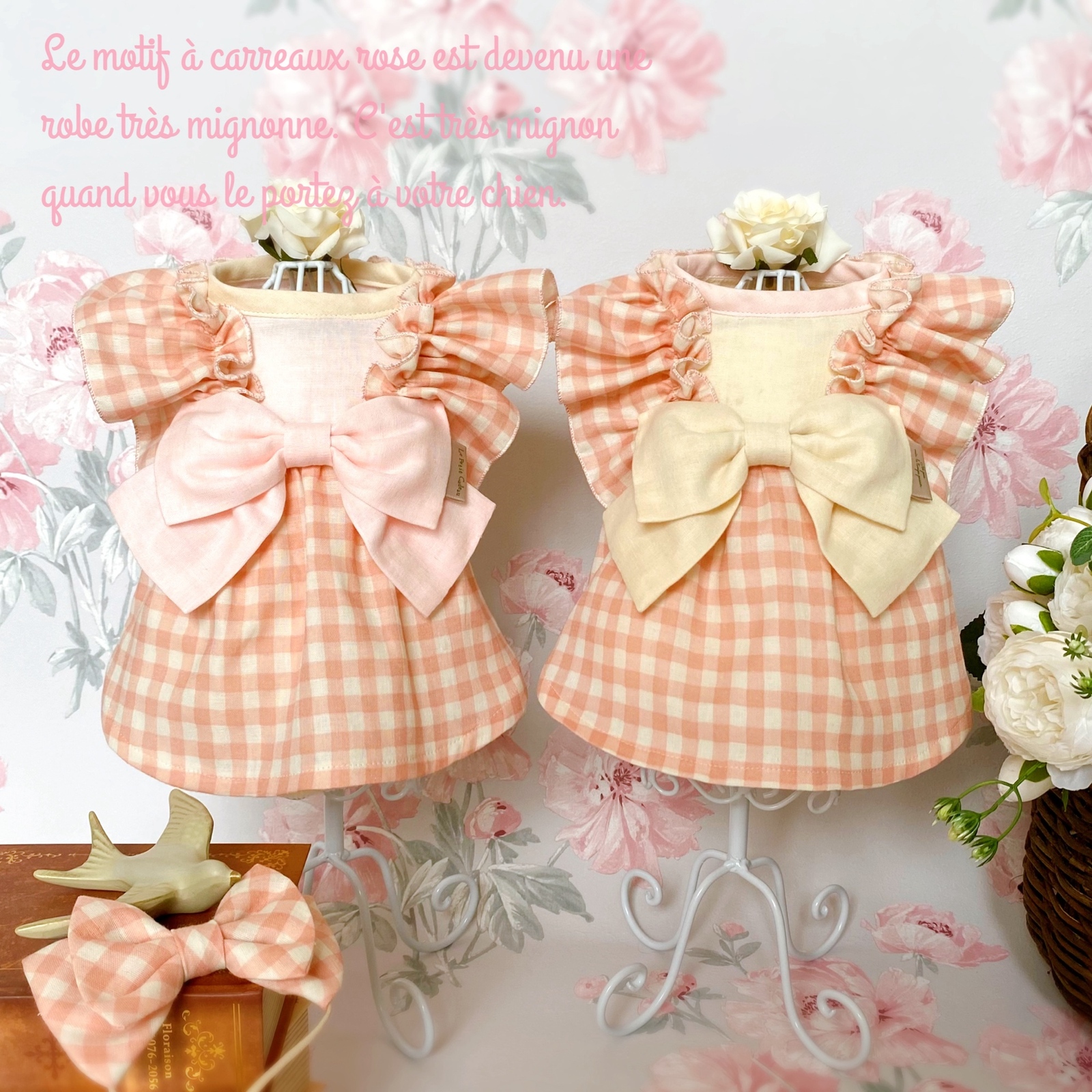 ローズリボンチュニック　∞TuTu∞  犬服　ハンドメイド ローズリボンチュニック∞TuTu∞ 犬服ハンドメイド