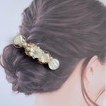 バレッタ　No.182 ロングバレッタ　結婚式　ウェディング　パーティー　お呼ばれ　大きめバレッタ　大人可愛い　華やか　発表会　ヘアアクセサリー 