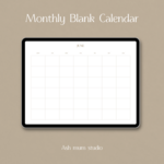 Monthly Blank Calendar    Goodnotes / iPad / Planner