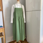 ☆SALE ハーフリネン　エプロンワンピース