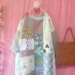 【ミナペルホネン】北欧パッチワーク ワンピース pink