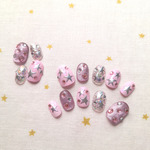 ⋆⸜ 最短即日発送 ⸝⋆ 14本セット♡ギラギラY2Kネイル♡ピンク × スター × マグネット☆