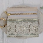 インド刺繍リボン　ミニポーチ【シフォンレース】