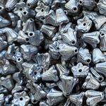 【20コセット】#czech beads#チェコビーズ　bellflower6㍉ silver