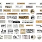 英字シール　100枚　retro papers　[AY371]