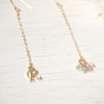 イニシャルピアス(マルチビーズ)R