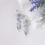 ガラスのすずらんのピアス(イヤリング）淡むらさき