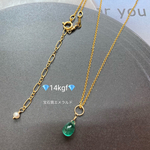 【希少】💎14kgf💎クレオパトラが愛した宝石💎コロンと可愛いエメラルドのネックレス【ネコポス無料】
