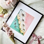 ＜1960 広告＞CARON キャロン ポスター ヴィンテージ ビンテージ アートポスター 額付 フレーム付き インテリア モダン おしゃれ かわいい 壁掛け フランス ポップ  ピンク 香水瓶