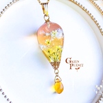花気球【菜花】　ネックレス/ペンダント　雲レジンアクセサリー
