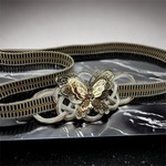 3967真田紐＆立体蝶々帯留め 水引細工 帯締め 和装小物