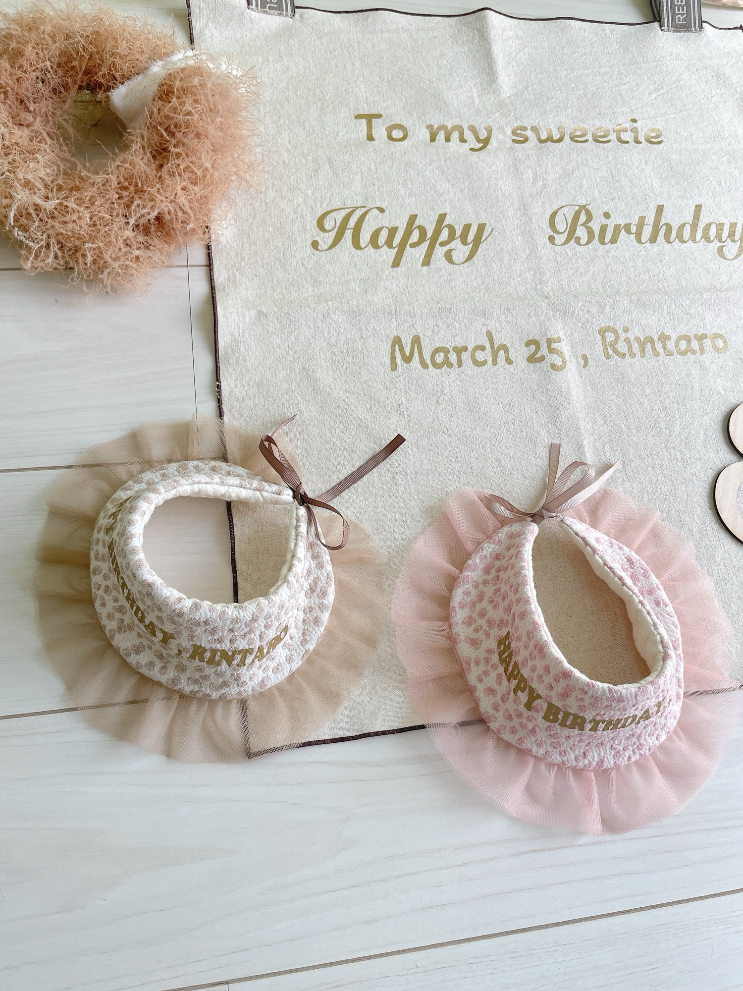 犬服☆うちの子Birthdayタペストリーとスタイと木製ナンバー - Muu dog 