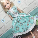 リカちゃん服ワンピース　〜ボタニカルミント〜