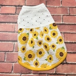 🎉SALE  white  Petit Girly  ひまわり　ノースリーブワンピース　XS