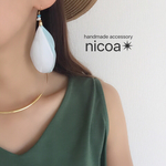 ✳︎夏色✳︎二色フェザーピアス・イヤリング✳︎nicoa