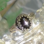 光の十字架・・・ブラックスター ダイオプサイド  ring（銀古美カラー・１０×８ミリ)