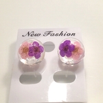 こでまりのノンホールピアス 紫×ピンク☆