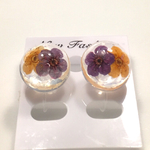 こでまりのノンホールピアス オレンジ×紫 ☆