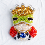 【再販】ブローチ / カエール大帝 / ビーズ刺繍 / カエル