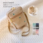 mini heart 両開きスマホショルダー　H19Ｗ14Ｄ6ヌビ　ハート　サブバッグ　ポシェット　ヌビバッグ　大人可愛い