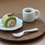 ミニチュア抹茶ロールケーキセット　白