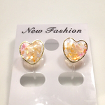 クラッシュシェルハートのノンホールピアス☆