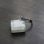 ブルーサファイア　ハートフィリグリー　ワイドリング　SILVER925　