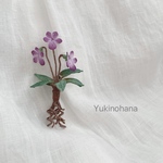 ブローチ　～ヒメスミレ(根っこ付)〜