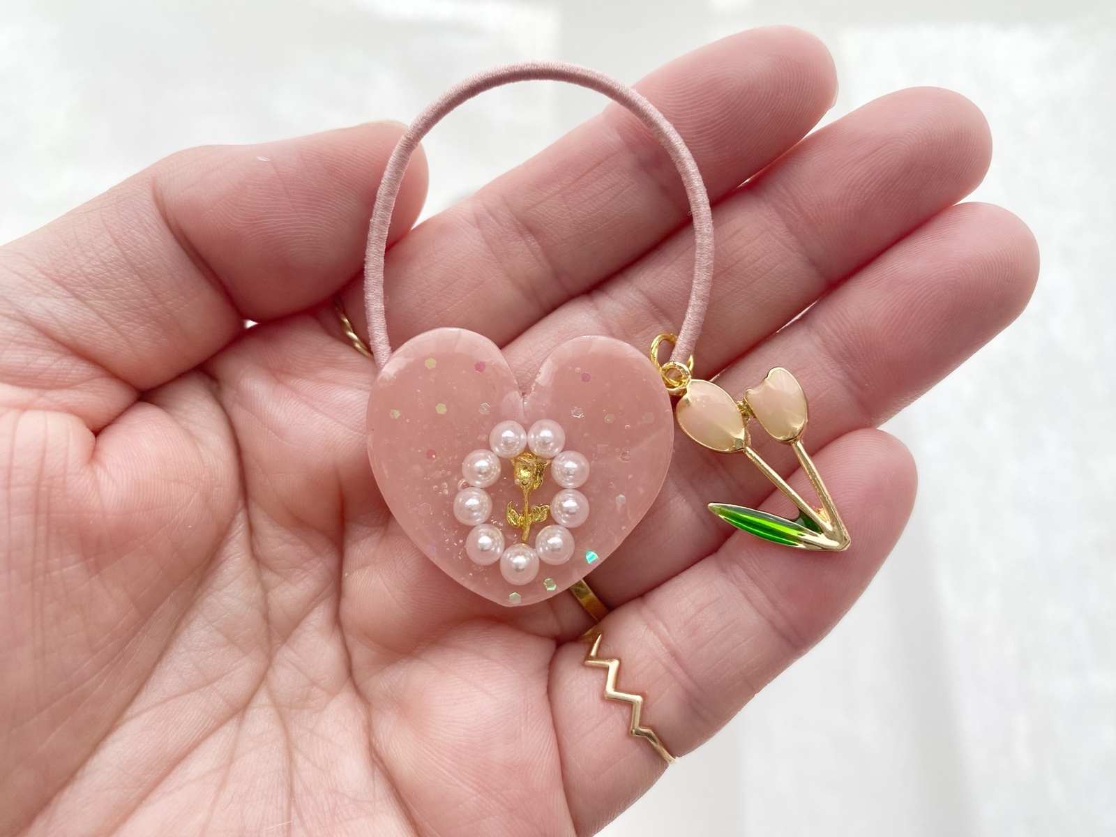 【ヘアゴム】レジン　ぷっくりハート レジン】SHEINのハートモールドでぷっくり可愛いハートの