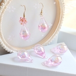 オリジナル商品★4個ドロップ、しずくのガラスシャボン玉　ピンクレインボー