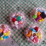 ロゼット風２wayブローチ　ピンクリボン(小)