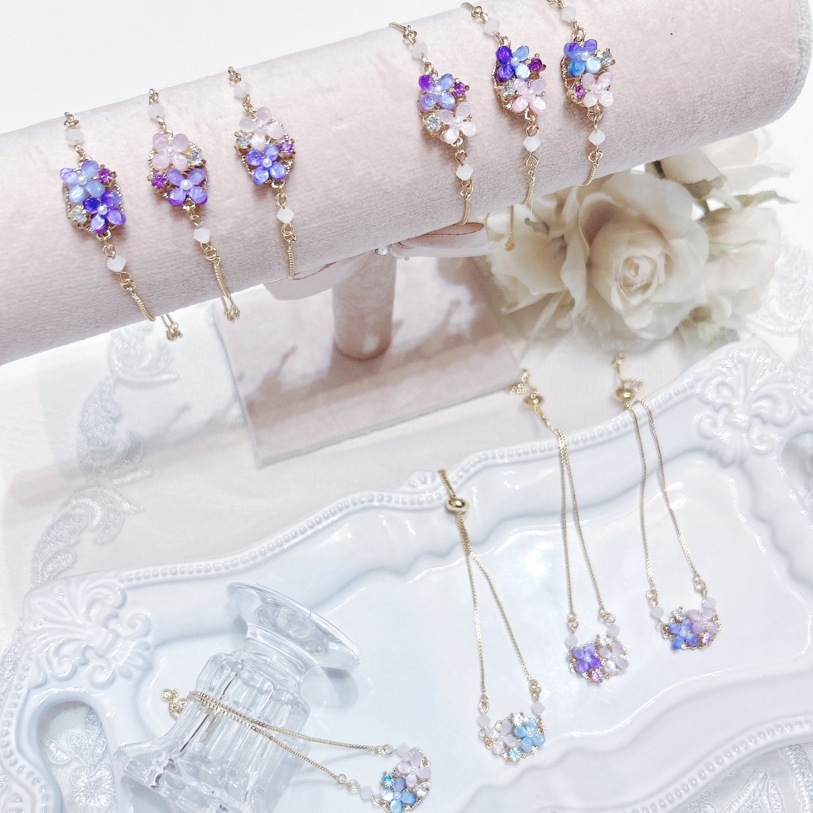 専用　感謝品　布リース*紫陽花パレット* 花鳥風月 長財布 JAPAN FACTORY ジャパンファクトリー – Hallelujah