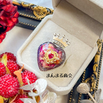  【ハートの女王】 ピンク ローズ 薔薇 シルバー 大人かわいい 大ぶり プレゼント ゴシック ロリータ 王冠 ハート ドライフラワー 花びらqueen of hearts
