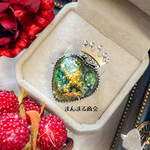 【ハートの女王】 グリーン ローズ 薔薇 シルバー 大人かわいい 大ぶり プレゼント ゴシック ロリータ 王冠 ハート ドライフラワー 花びらqueen of hearts