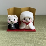 柴犬だるま（白柴）の結婚式💍（和装）