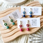 【再販】💚フラワービジューミニピアス
