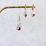 花びら淡水パールとアメジストのアクセサリーセット