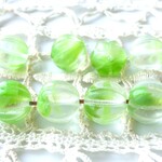 10個　メロン　透明黄緑　チェコビーズCzech Glass Beads