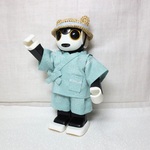甚平風ロボホンの服　ミントグリーン×ペイズリー柄