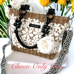 1点物❣️カゴ柄✖️お花のレース柄が大人素敵な2wayバッグ👜【570】