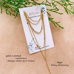 ゴールドの2連ネックレス［design chain & Y字］